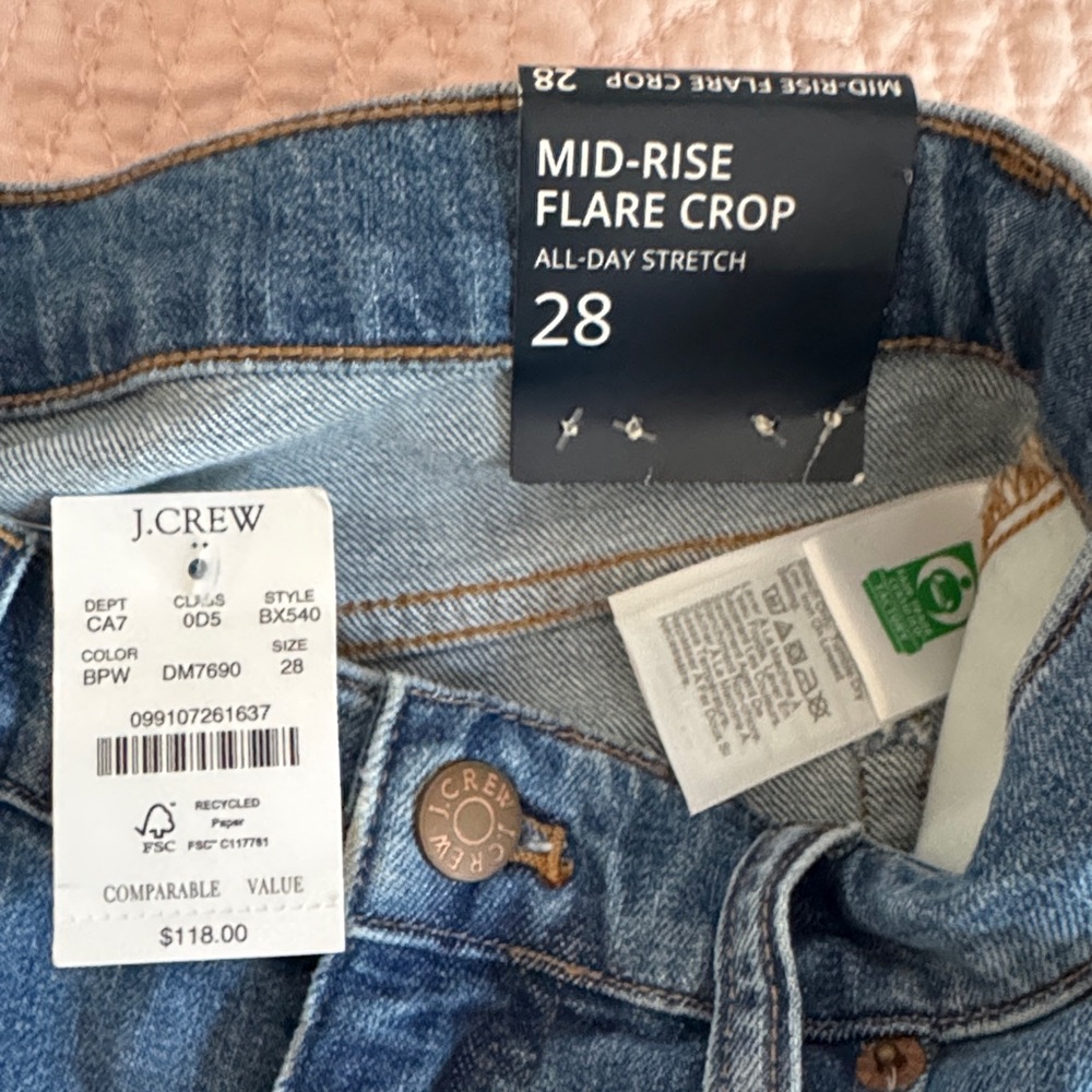 J. Crew Women's Flare Crop Leg Blue Jeans 28 - Picture 7 of 14